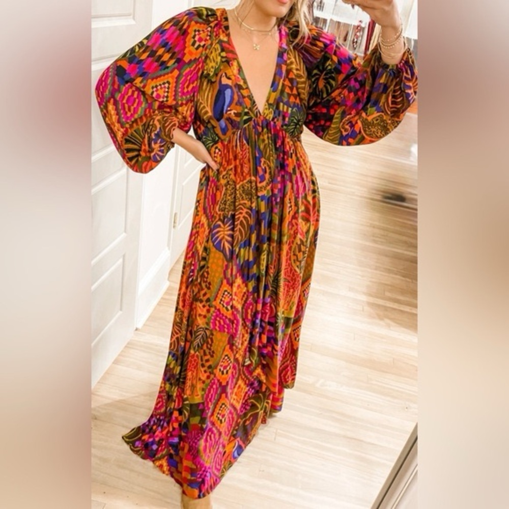 FARM Rio Jungle Animals Tapestry Maxi Dress
